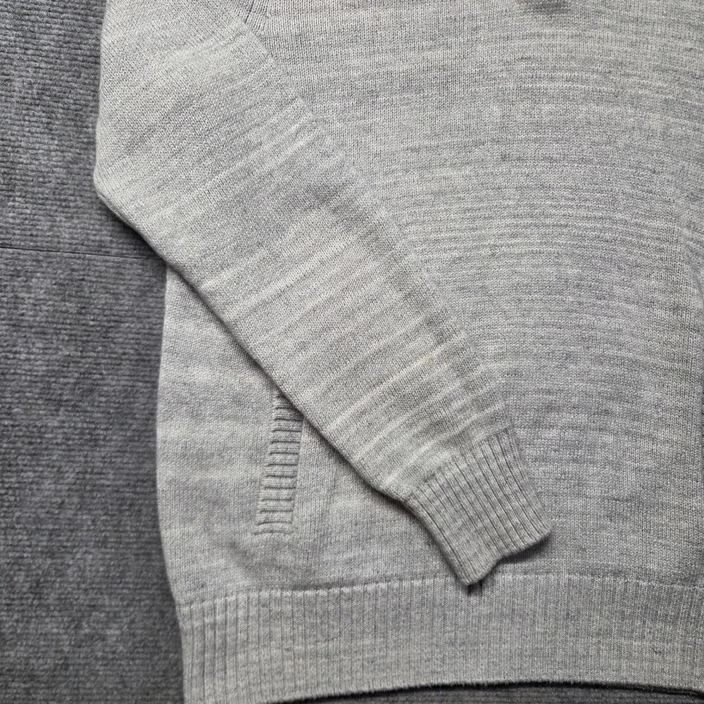 Banana Republic Mens Gray Cotton Knit Henley Hoodie Sweater Size M Pocketed
